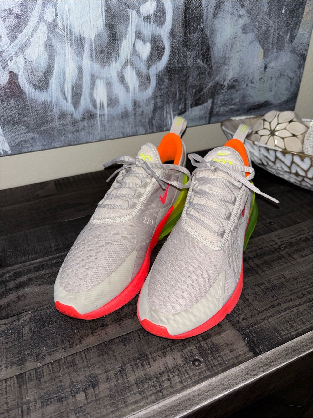 Nike Women's Air Max 270 'Neon' sneakers SZ 8.5 - Picture 13 of 14